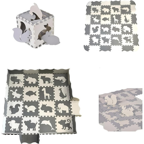 Soft game massage mat Puzzles EVA Gray-white